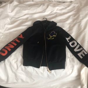 Versace hooded zip up